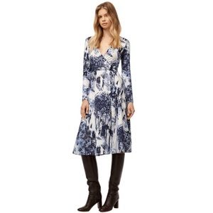 Aritzia Babaton Tyler Wrap Print Long Midi Dress
